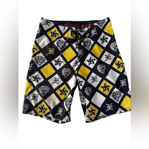 Ed Hardy Men's Pray For Surf Swim board Shorts tiger star 34 Large